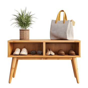 Versatile entry bench with a stylish design and concealed storage png