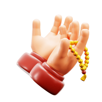 Pray With Beads 3D element illustration png