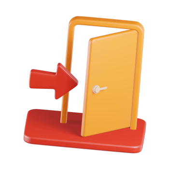 Door Open 3D element illustration png