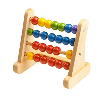 Small abacus with colorful beads for early learning and counting png