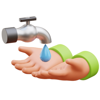 Washing Hands 3D illustration png
