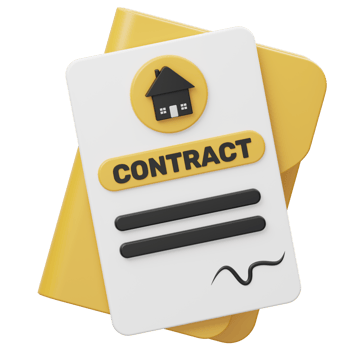 House Contract 3D illustration png