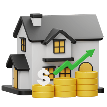 Property Growth Investment 3D illustration png