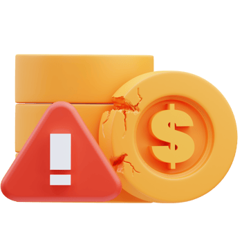 Money warning 3D illustration png