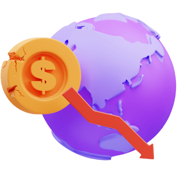 Recession international 3D illustration png