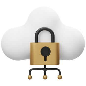 Cloud Lock 3D illustration png