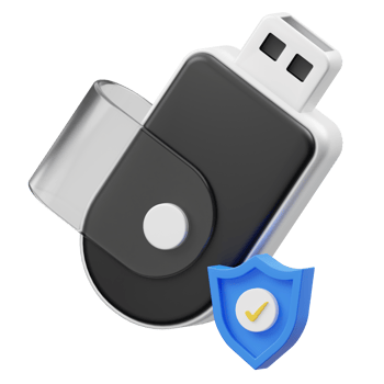 Flashdisk Protection 3D illustration png