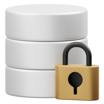 Database Lock 3D illustration png