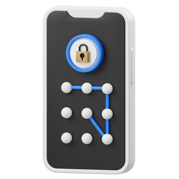 Mobile Pattern Lock 3D illustration png