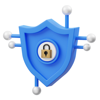 Secure Shield 3D illustration png