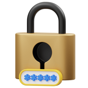 Password Code 3D illustration png