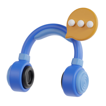 Headphone 3D element illustration png