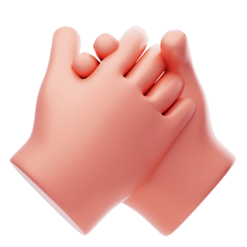 Support Hand Gestures 3D illustration png