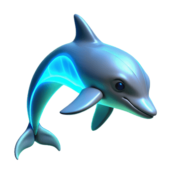 serene classic Glowing Dolphin 3D Render of Aquatic Mammal exclusive png