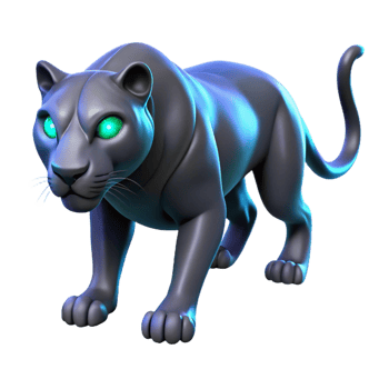 dramatic creative 3D Render of a Majestic Panther original png