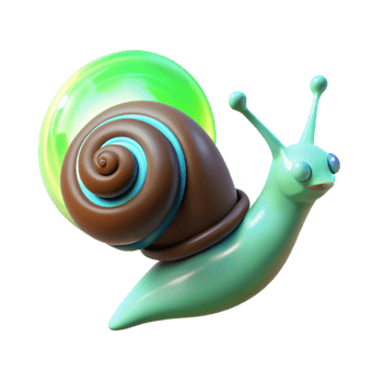 3D Cartoon Snail Illustration png