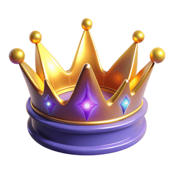 beautiful minimalist Golden Crown 3D Render original png