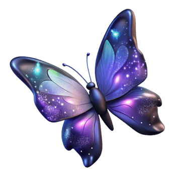 extraordinary creative Cosmic Butterfly 3D Illustration professional png