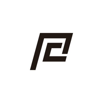 letter pc simple squares geometric line logo vector