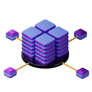 Blockchain Technology 3D element illustration png