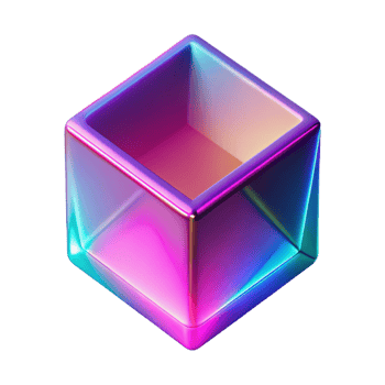 beautiful creative 3D Render of Iridescent Cube exclusive png
