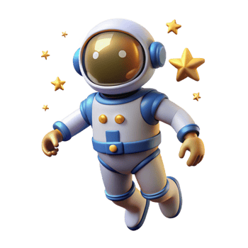 magnificent artistic Cute Astronaut 3D Render authentic png