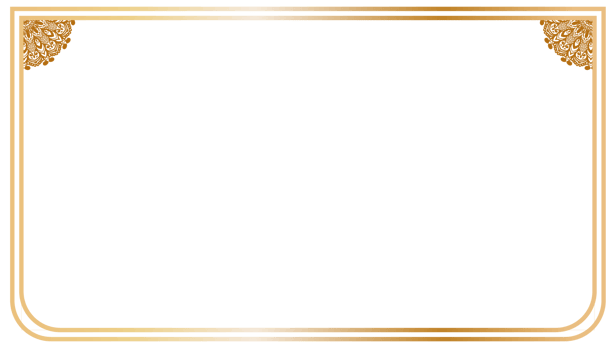Luxury corner golden rectangle certificate bord Ornamenter pattern line photo frame islamic wedding invitation background png