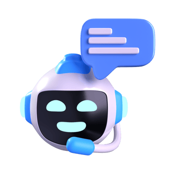 Chat Support Robot 3D element illustration png