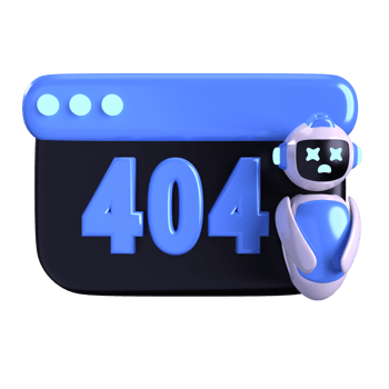Web Robot 404 3D element illustration png