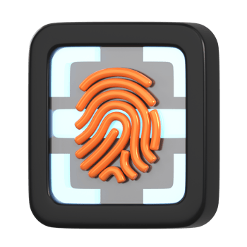 Finger Print Scanner 3D element illustration png