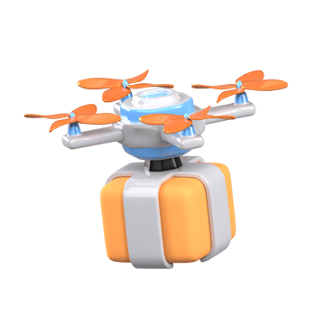 Shipping Robot 3D element illustration png