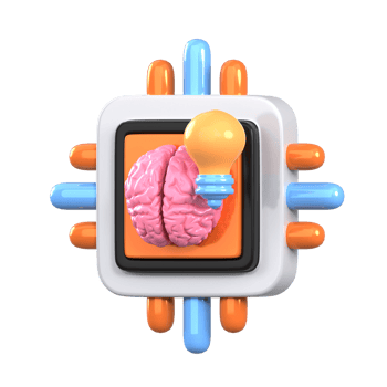 Machine Learning 3D element illustration png