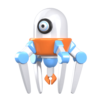 Nano Robot 3D element illustration png