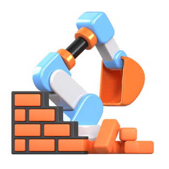 Construction Robot 3D element illustration png
