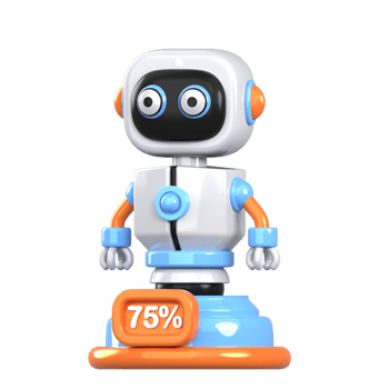 Charging Robot 3D element illustration png