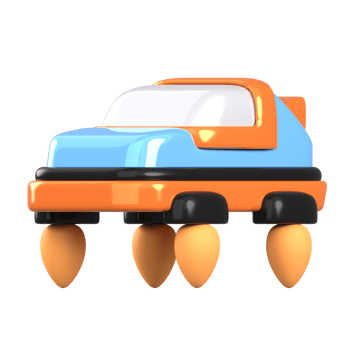 Hover Car 3D element illustration png