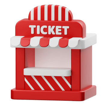 Ticket Booth 3D illustration png