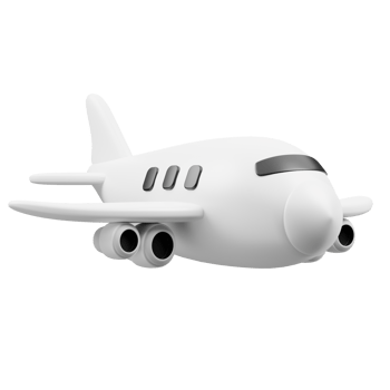 Airplane 3D element illustration png