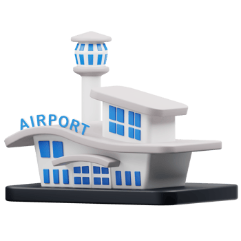 Airport 3D element illustration png