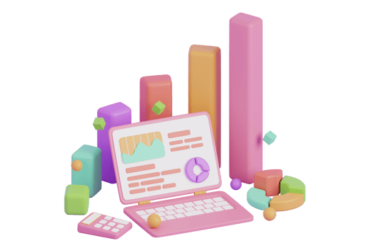 finance graph chart 3D element illustration png