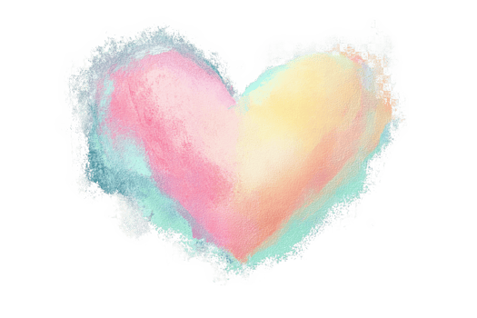 Colorful watercolor heart illustrati png