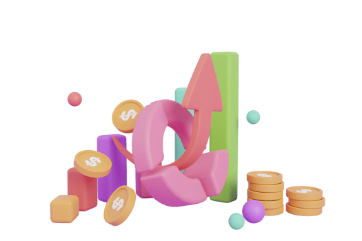 financial success and growth 3D element illustration png
