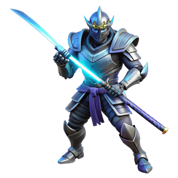 wonderful rustic 3D Illustration Futuristic Samurai Warrior 4K png