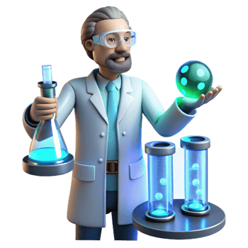 stunning modern 3D Cartoon Scientist Lab Illustration 4K png