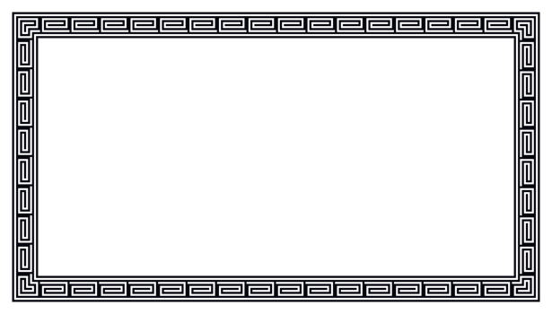 Black chinese border pattern png