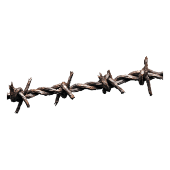 Rusty Barbed Wire Detail in Isolated Black Background Photography png