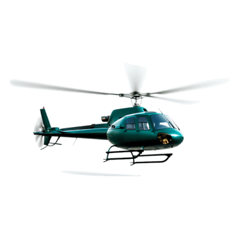 Green Helicopter Flying Above Landscape with Blades in Motion png