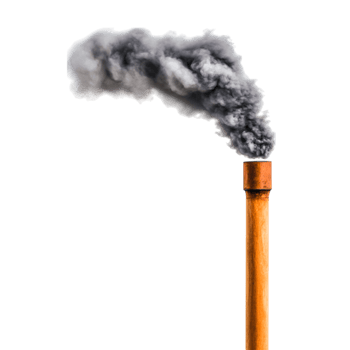 Smoke Rising from a Rustic Chimney Against a Bright Background png