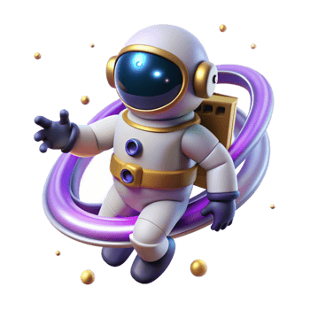 extraordinary abstract Cute Astronaut 3D Render exclusive png