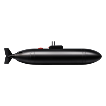 Detailed View of a Modern Black Submarine Underwater Exploration png